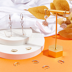 6Pairs 2 Colors Brass Micro Pave Clear Cubic Zirconia Earring Hooks&nbsp;ZIRC-BBC0001-85