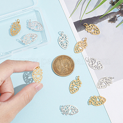 12Pcs 2 Colors 201 Stainless Steel Pendants&nbsp;STAS-UN0052-24