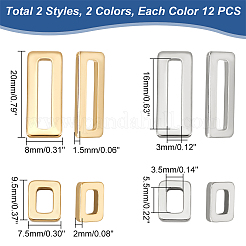 48Pcs 4 Style 201 Stainless Steel Linking Rings&nbsp;STAS-UN0040-26