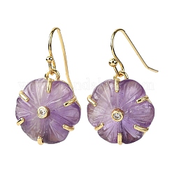 Flower Natural Mixed Stone Dangle Earrings&nbsp;EJEW-G456-01G