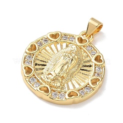 Religion Brass Micro Pave Clear Cubic Zirconia Pendants&nbsp;KK-L268-020G-05