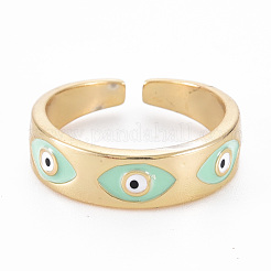 Real 16K Gold Plated Brass Enamel Cuff Rings&nbsp;RJEW-N037-001-NF