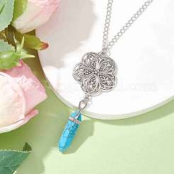 Synthetic Turquoise Pendant Necklaces&nbsp;NJEW-JN04694-01