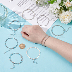 10Pcs Bohemian Style Alloy Chain Bracelets Kit for Women&nbsp;BJEW-UN0001-68P