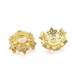 Star Brass Micro Pave Cubic Zirconia Bead Caps&nbsp;KK-K300-05B-G