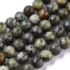 Natural African Turquoise(Jasper) Beads Strands&nbsp;G-N0188-02-3mm