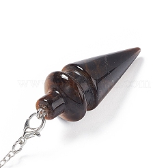 Natural Tiger Eye Pointed Dowsing Pendulums&nbsp;AJEW-B020-01P-01
