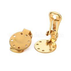 Ion Plating(IP) 304 Stainless Steel Clip-on Earring Setting&nbsp;STAS-Q241-012B