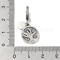 Thailand 925 Sterling Silver Micro Pave Clear Cubic Zirconia European Dangle Charms&nbsp;STER-NH0001-08AS