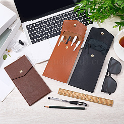 3Pcs 3 Colors PU Leather with Alloy Pen Holders&nbsp;AJEW-CL0002-94