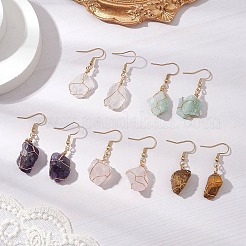 Natural Mixed Gemstone & 304 Stainless Steel Dangle Earrings for Women&nbsp;EJEW-JE06237