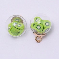 Transparent Glass Globe Pendants&nbsp;GLAA-TAC0003-03B