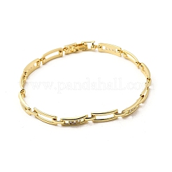 Brass Micro Pave Clear Cubic Zirconia Link Chain Bracelets for Women&nbsp;BJEW-H630-02G