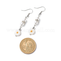 Plastic Pearl Daisy Pendant Dangle Earrings & Stretch Bracelet & Pendant Necklace&nbsp;SJEW-JS01256