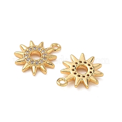 Brass Micro Pave Clear Cubic Zirconia Charms&nbsp;KK-B160-24G