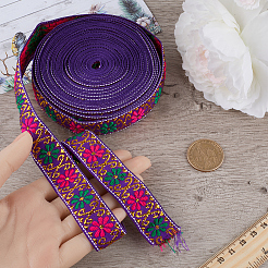 7M Flat Ethnic Style Polyester Ribbon&nbsp;OCOR-WH0046-74C