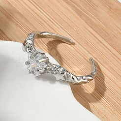 Brass Micro Pave Cubic Zirconia Cuff Open Rings&nbsp;RJEW-C163-20P