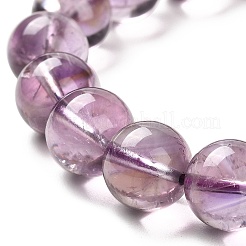 Natural Amethyst Round Beaded Stretch Bracelet&nbsp;BJEW-B071-01C