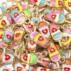 60Pcs 6 Colors Alloy Enamel Pendants&nbsp;ENAM-CJ0003-14