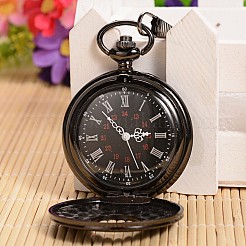 Openable Flat Round Alloy Pendant Pocket Watch&nbsp;WACH-L024-16