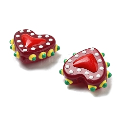 Painted Glass Beads Bumpy Beads Heart&nbsp;X-LAMP-V001-07G