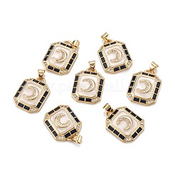 Brass Micro Pave Clear Cubic Zirconia Pendants&nbsp;ZIRC-A020-16G