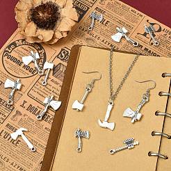 50Pcs 5 Styles Tibetan Style Zinc Alloy Pendants&nbsp;TIBEP-CJ0003-56
