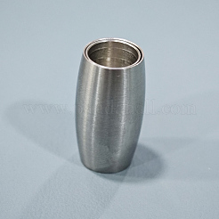 Tarnish Resistant Matte Style Barrel 304 Stainless Steel Magnetic Clasps with Glue-in Ends&nbsp;STAS-I026-05