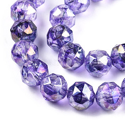 Transparent Electroplate Glass Beads Strands&nbsp;EGLA-N006-077D