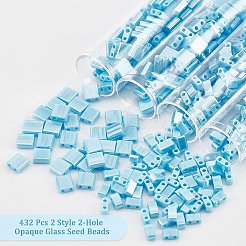 432Pcs 2 Style 2-Hole Opaque Glass Seed Beads&nbsp;SEED-NB0001-71