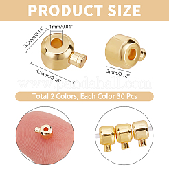60Pcs 2 Colors Brass Crimp Beads&nbsp;FIND-AR0001-55