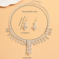 Elegant Alloy Hollow Leaf Flower Earrings & Necklaces Sets for Women&nbsp;MC0104