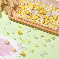 250Pcs 15 Style Yellow Acrylic Beads Set&nbsp;OACR-CJ0001-70