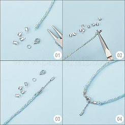 300pcs 304 Stainless Steel Folding Crimp Ends&nbsp;STAS-SP0001-75