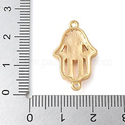 Brass Micro Pave Cleear Cubic Zirconia Evil Eye Hamsa Hand Connector Charms&nbsp;KK-C086-15B-G