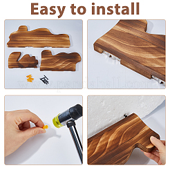 3Pcs Cloud Shaped Wood Wall Mounted Storage Holders for Plants&nbsp;ODIS-WH0043-267