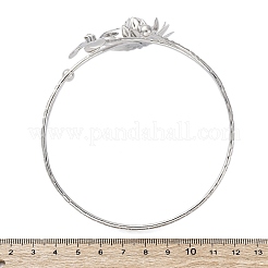 Lotus Alloy Arm Cuff Bangles for Girl Women&nbsp;AJEW-A063-01D-P