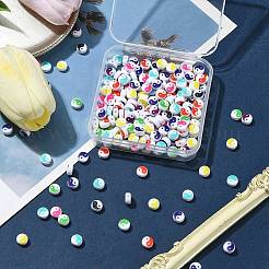 200Pcs Printed Opaque Acrylic Beads&nbsp;OACR-FS0001-54
