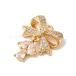 Brass Micro Pave Cubic Zirconia Pendants&nbsp;KK-P340-38G