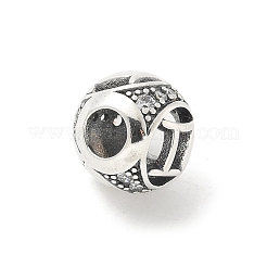 Brass Clear Cubic Zirconia European Beads&nbsp;FIND-M049-01AS-08