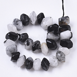 Natural Black Rutilated Quartz Beads Strands&nbsp;G-R462-11