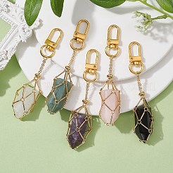 Brass Macrame Pouch Stone Holder Pendant Decoration&nbsp;HJEW-JM01690-01