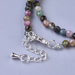Natural Multicolor Tourmaline Beaded Necklaces&nbsp;NJEW-K114-B-A15