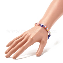 Handmade Polymer Clay Heishi Beads Stretch Bracelet&nbsp;BJEW-JB07372