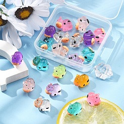 20Pcs Translucent Resin Cute Cow Ornament&nbsp;RESI-FS0002-11