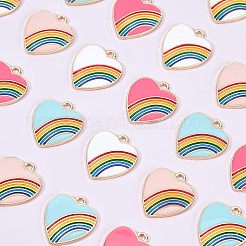 32G 4 Colors Light Gold Plated Alloy Pendants&nbsp;ENAM-NB0001-56