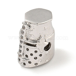 Brass Micro Pave Clear Cubic Zirconia Beads&nbsp;ZIRC-P119-02P-01