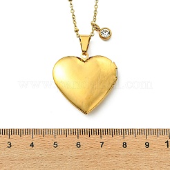 304 Stainless Steel Heart Pendant Satellite Chain Necklaces for Women&nbsp;NJEW-JN06154