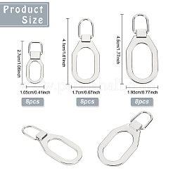 24Pcs 3 Size Alloy Replacement Zipper Pull Tabs&nbsp;FIND-BC0002-23