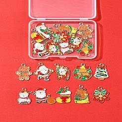 20Pcs 10 Styles Christmas Theme Alloy Enamel Pendants&nbsp;ENAM-FS0002-13